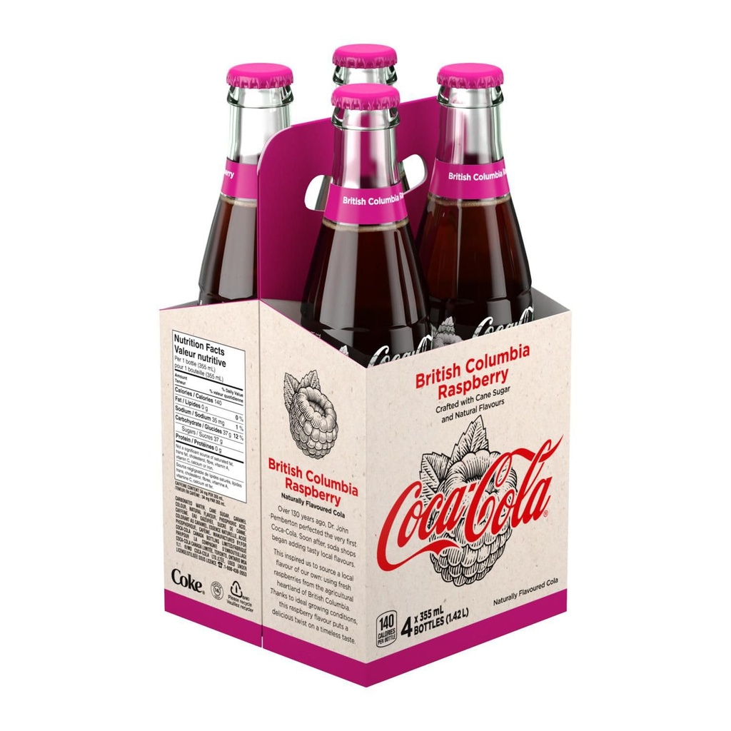 Coca Cola British Columbia Raspberry Glass 355 ml
