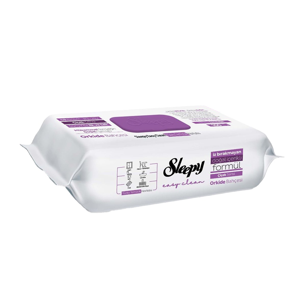 Sleepy Easy Clean Surface Cleaning Towel Orchid Garden 100 Pack