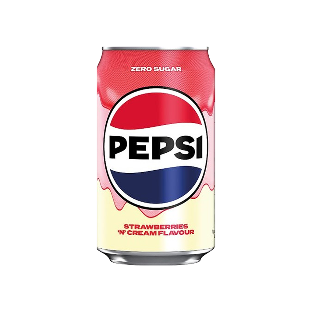 Pepsi Zero Sugar Soda Strawberries & Cream 330 ml