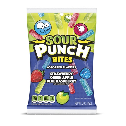 [SS000180] Sour Punch Assorted Bites Peg Bag 140 g