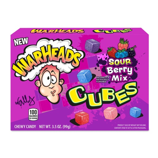 [SS000837] Warheads Sour Berry Mix Cubes 99 gr