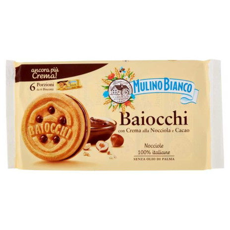 [SS001006] Mulino Bianco Mini Baiocchi Snack Nocciola 330 g X6